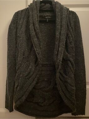 Buffalo David Bitton Charcoal Cable-Knit Cardigan Size M